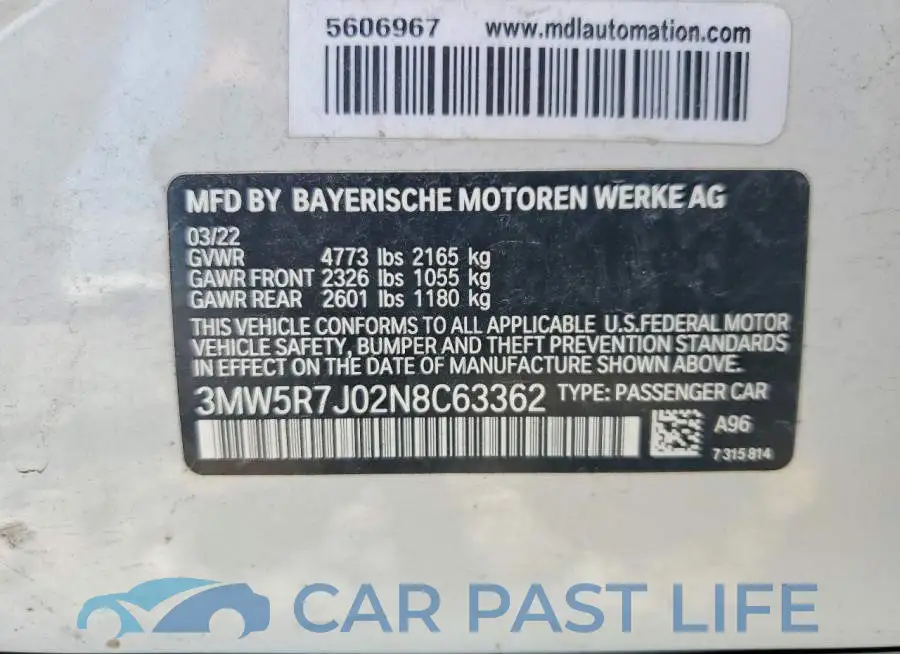 3MW5R7J02N8C63362# 12