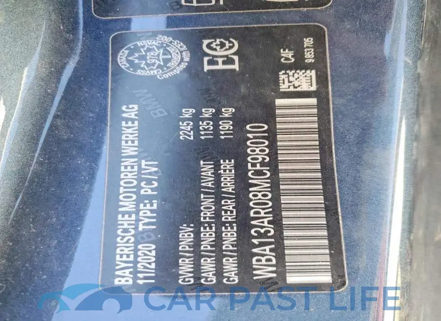 WBA13AR08MCF98010# 12