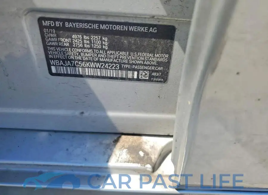 WBAJA7C56KWW24223# 12