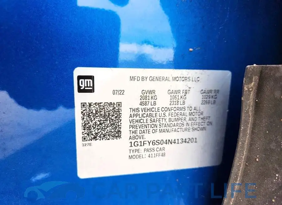 1G1FY6S04N4134201# 12
