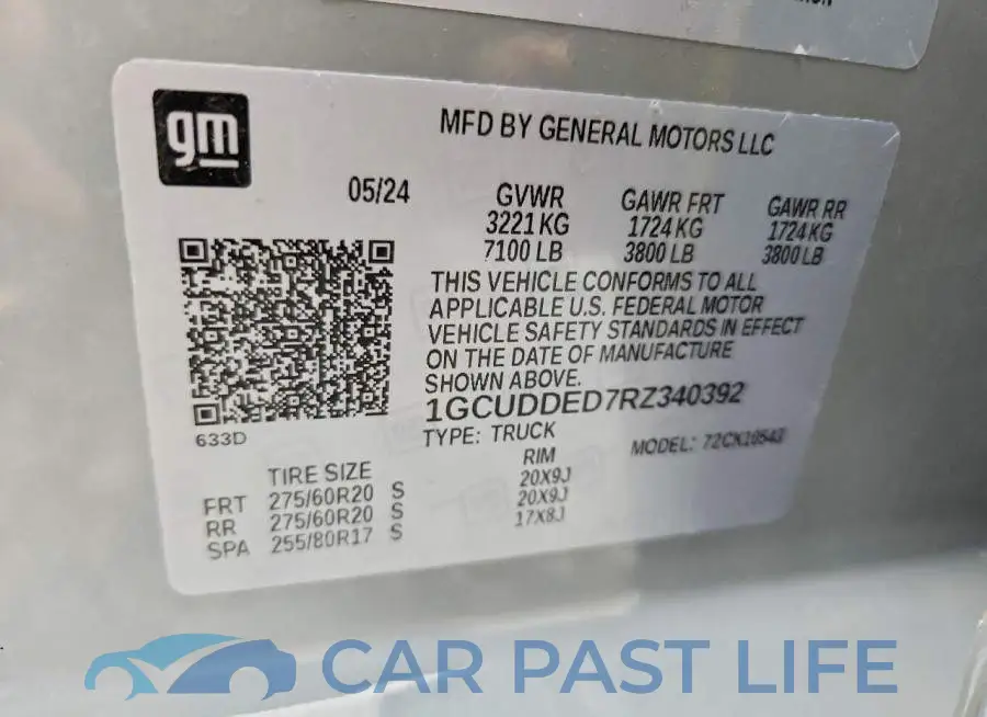 1GCUDDED7RZ340392# 12