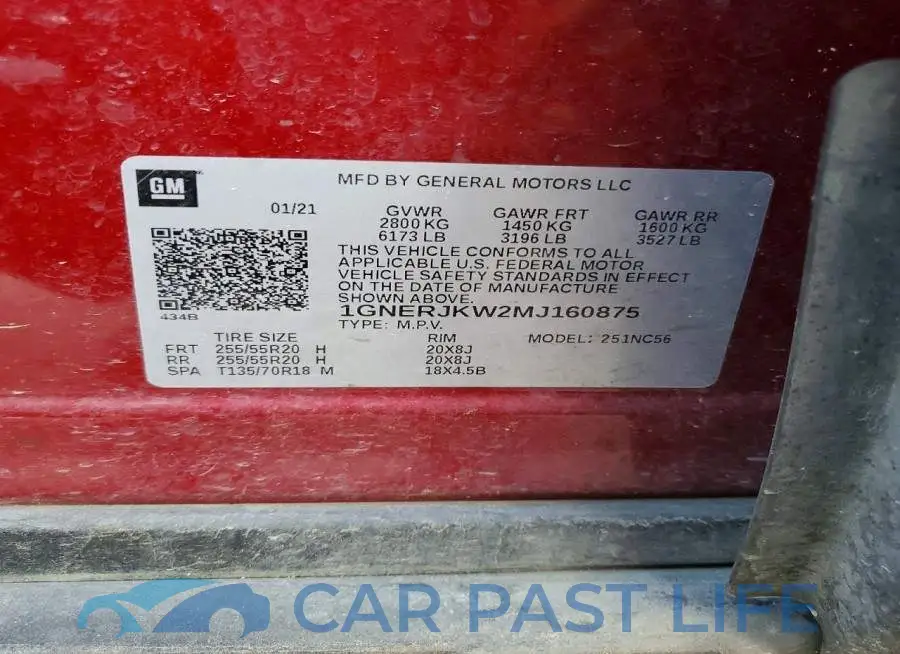 1GNERJKW2MJ160875# 13