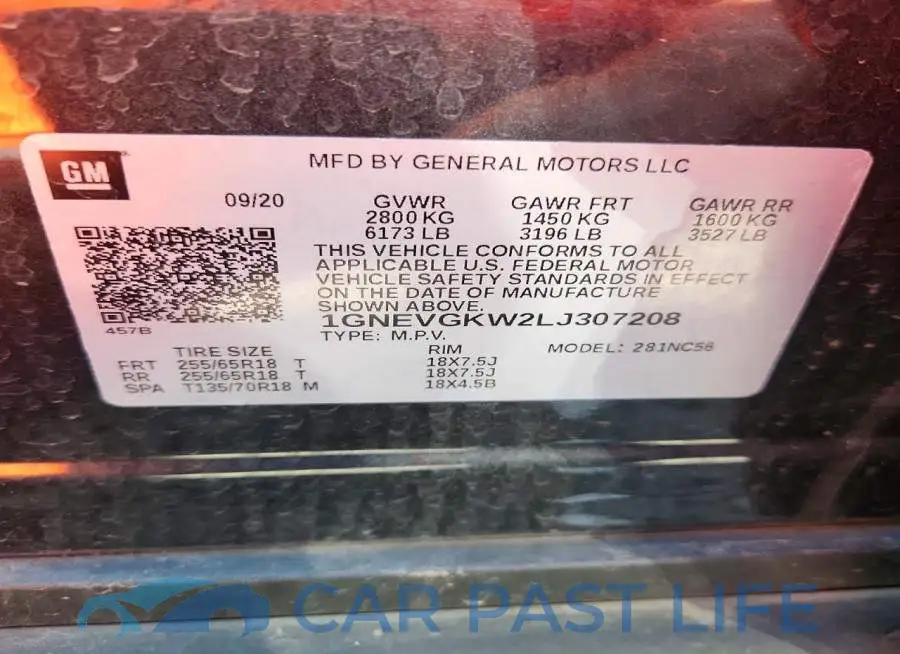 1GNEVGKW2LJ307208# 14