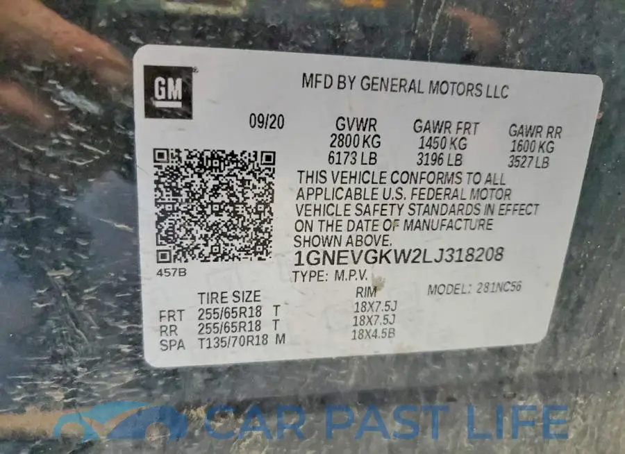 1GNEVGKW2LJ318208# 13