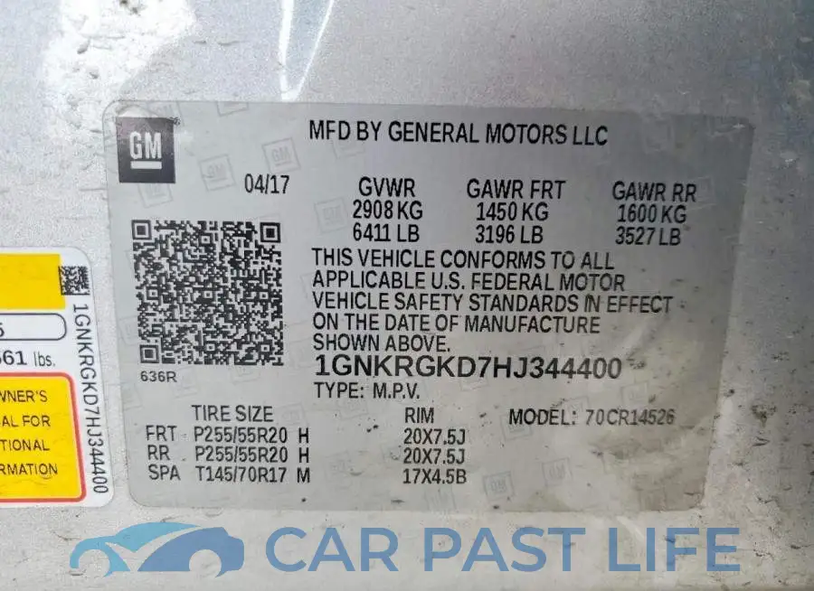 1GNKRGKD7HJ344400# 14