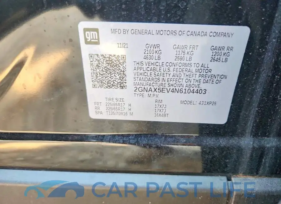 2GNAX5EV4N6104403# 14