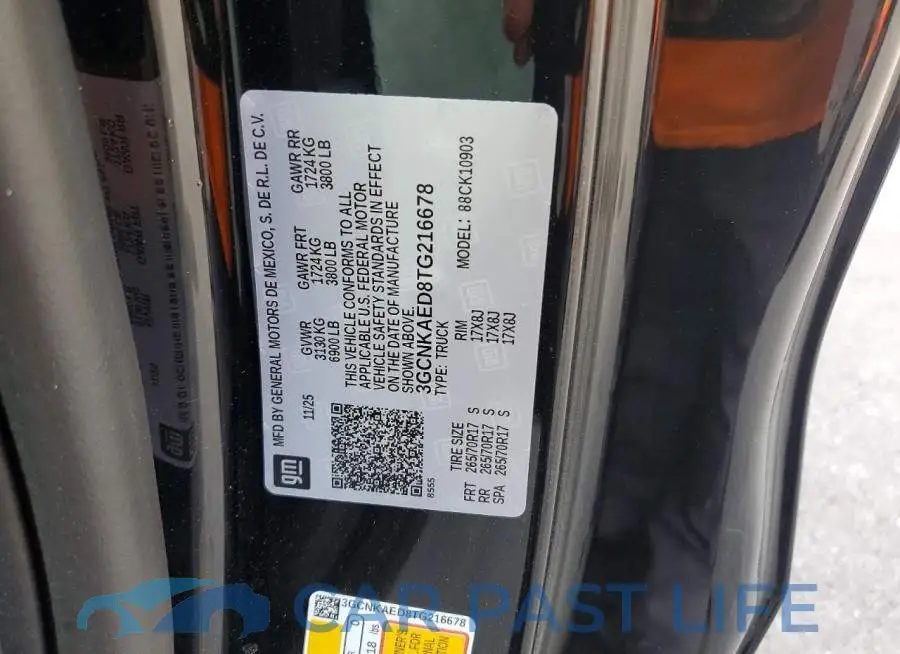 3GCNKAED8TG216678# 12