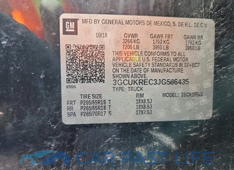 3GCUKREC3JG586435# 13