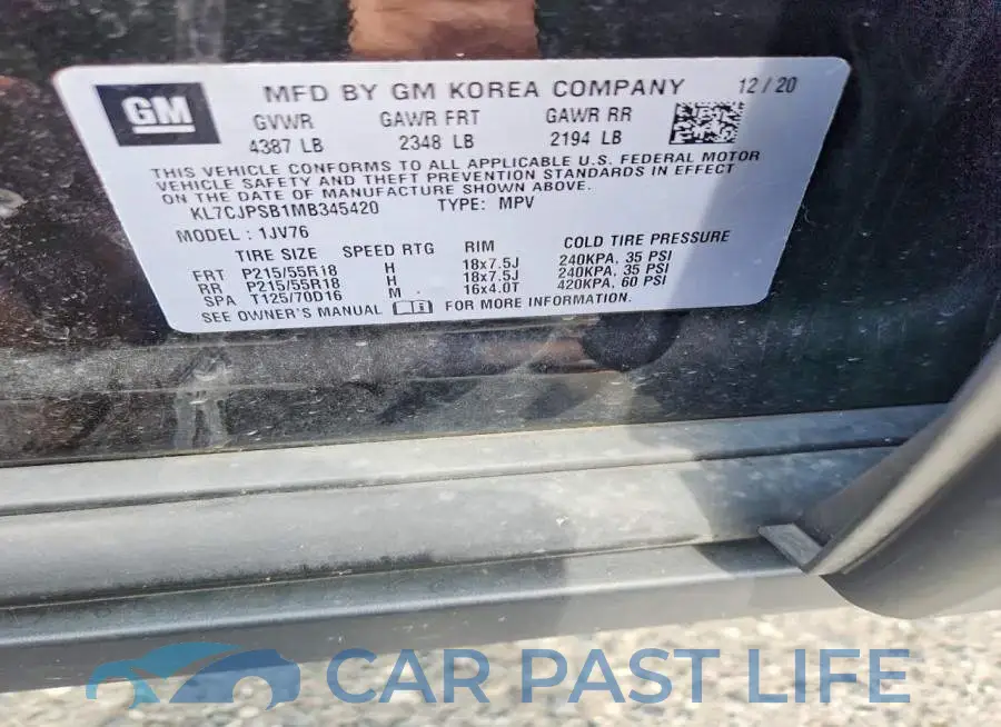 KL7CJPSB1MB345420# 13