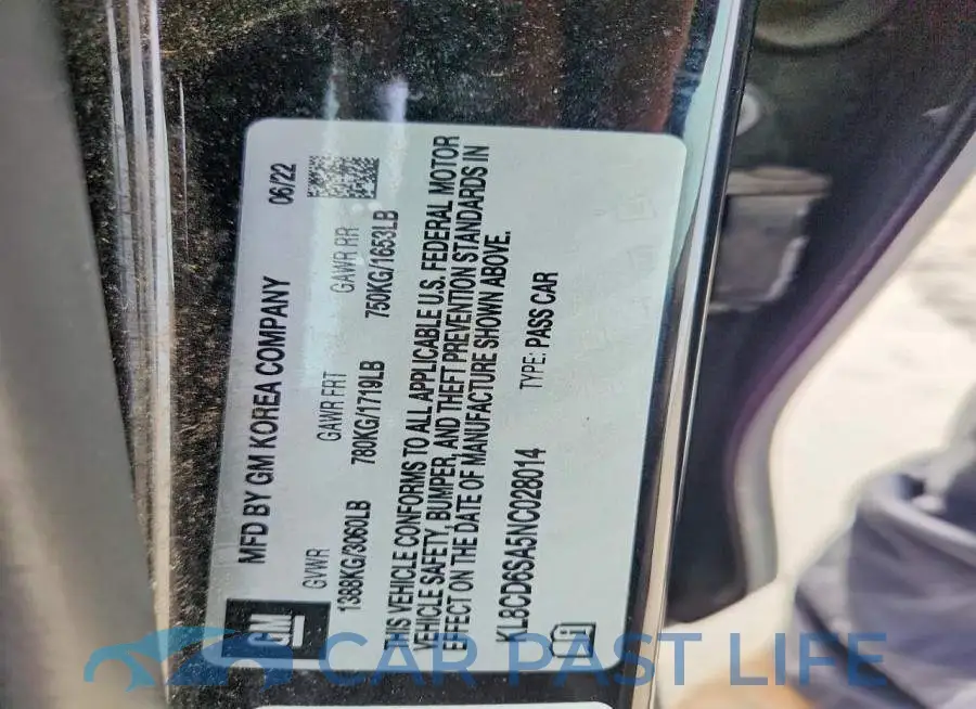 KL8CD6SA5NC028014# 13