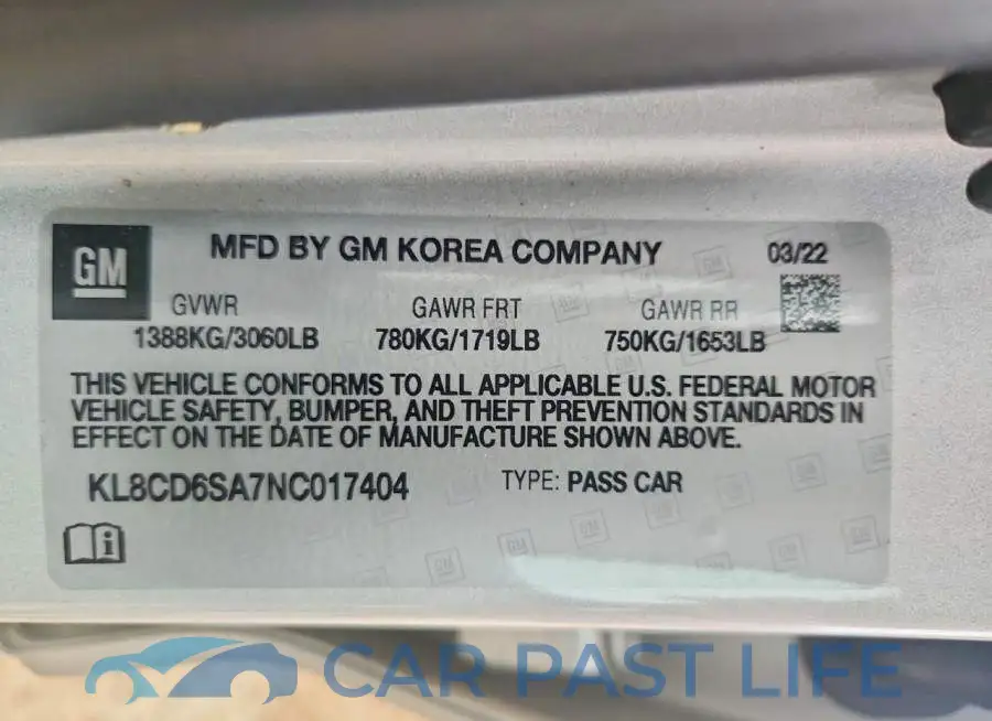 KL8CD6SA7NC017404# 12
