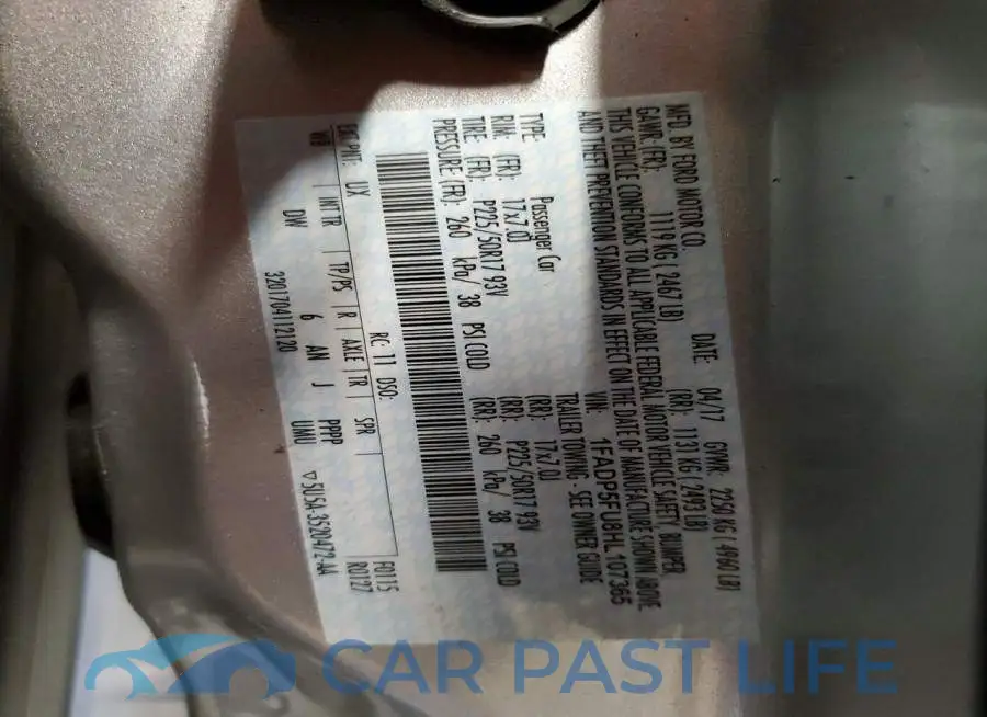 1FADP5FU8HL107365# 12