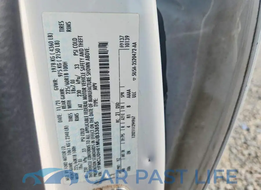 1FMCU0H61MUB33855# 14