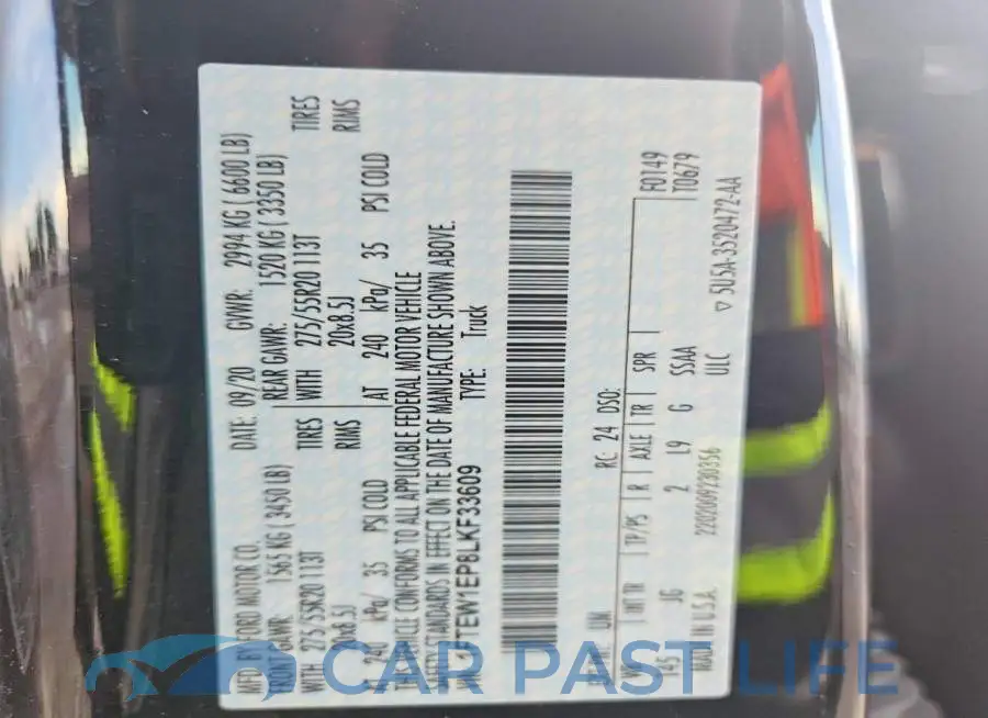 1FTEW1EP8LKF33609# 12