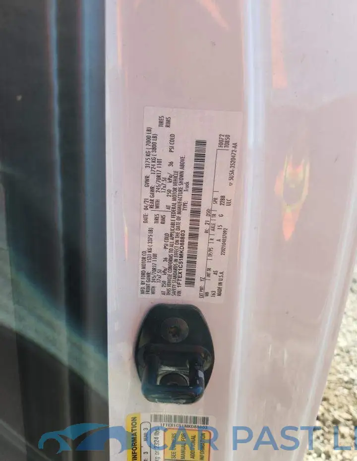 1FTEX1C51MKD88803# 12