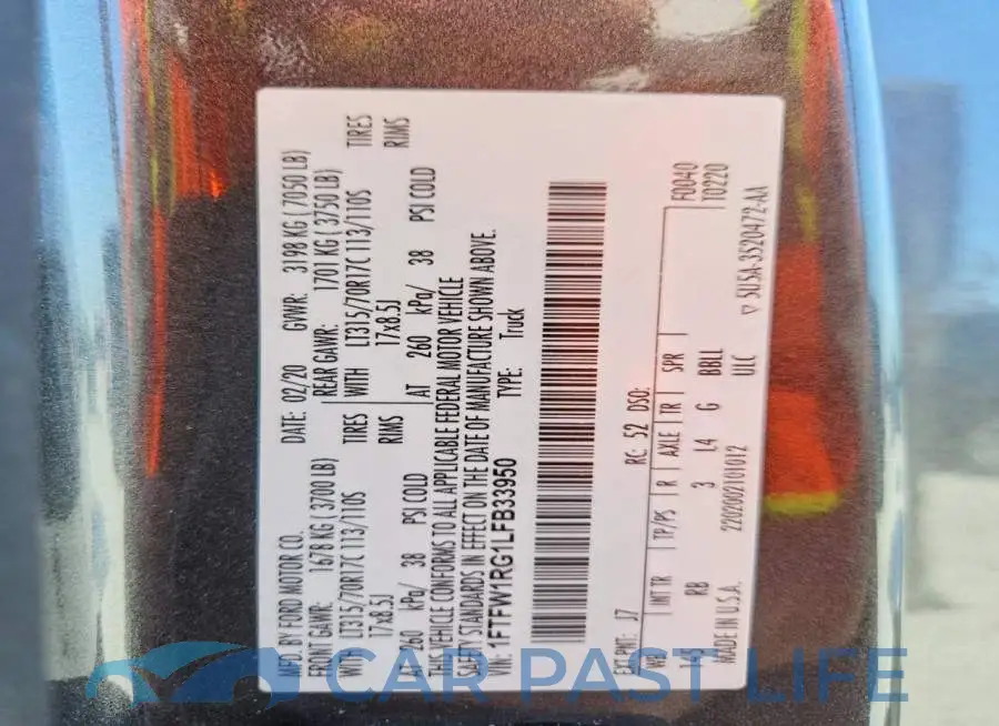 1FTFW1RG1LFB33950# 12