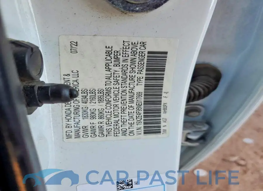 19XZE4F95NE017669# 13
