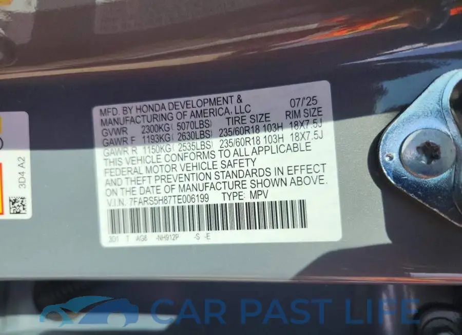 7FARS5H87TE006199# 14