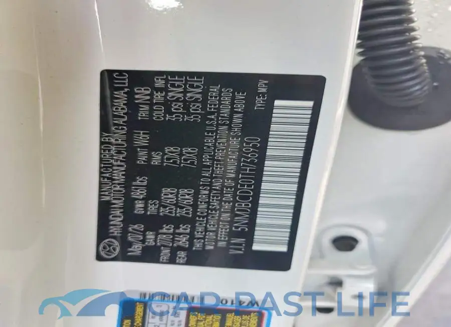 5NMJBCDE0TH736950# 12