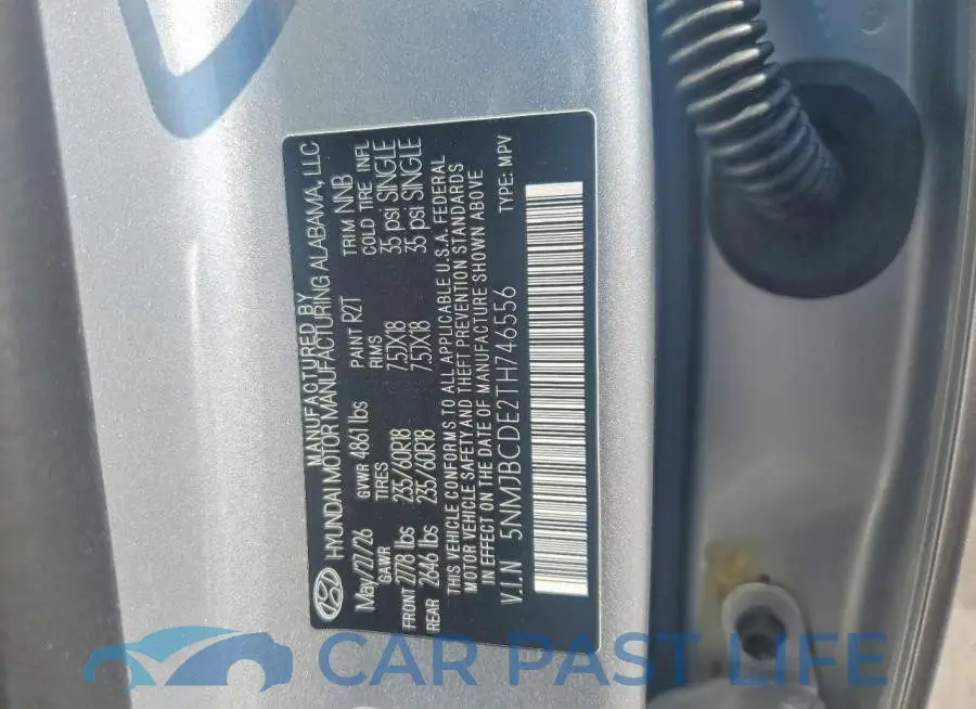 5NMJBCDE2TH746556# 13