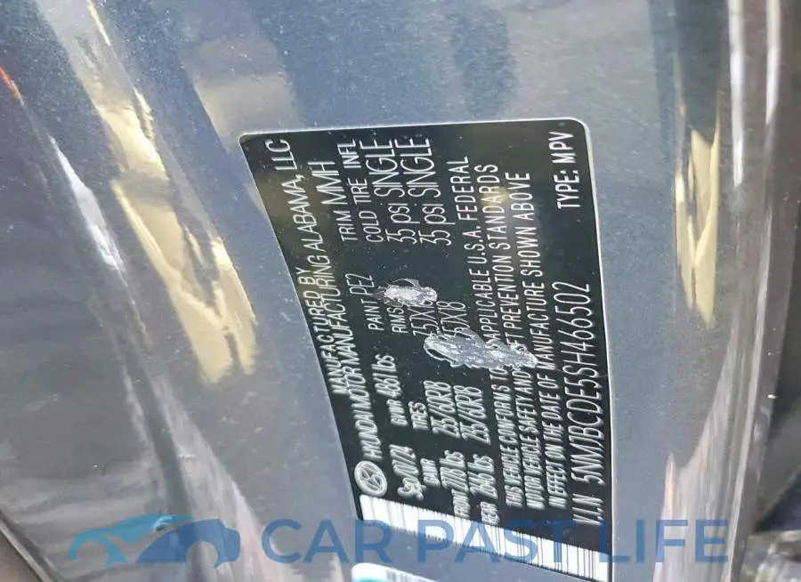 5NMJBCDE5SH466502# 13