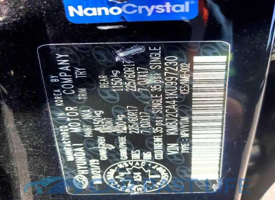 KM8J2CA41KU997230# 13