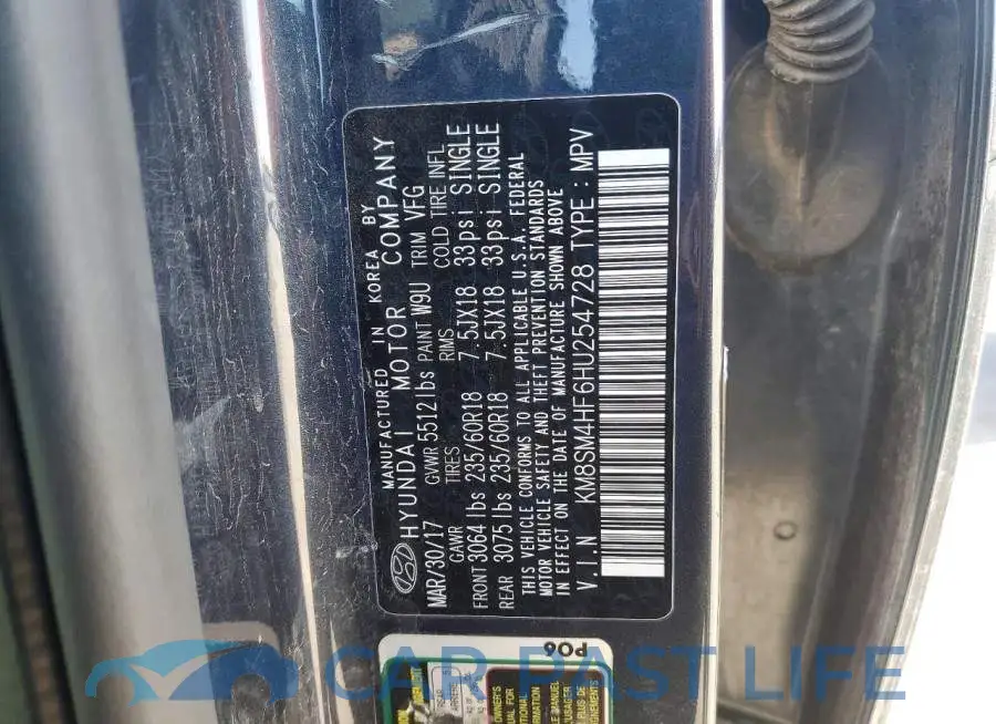 KM8SM4HF6HU254728# 13