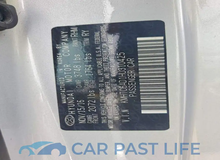 KMHTC6AD1HU310425# 12