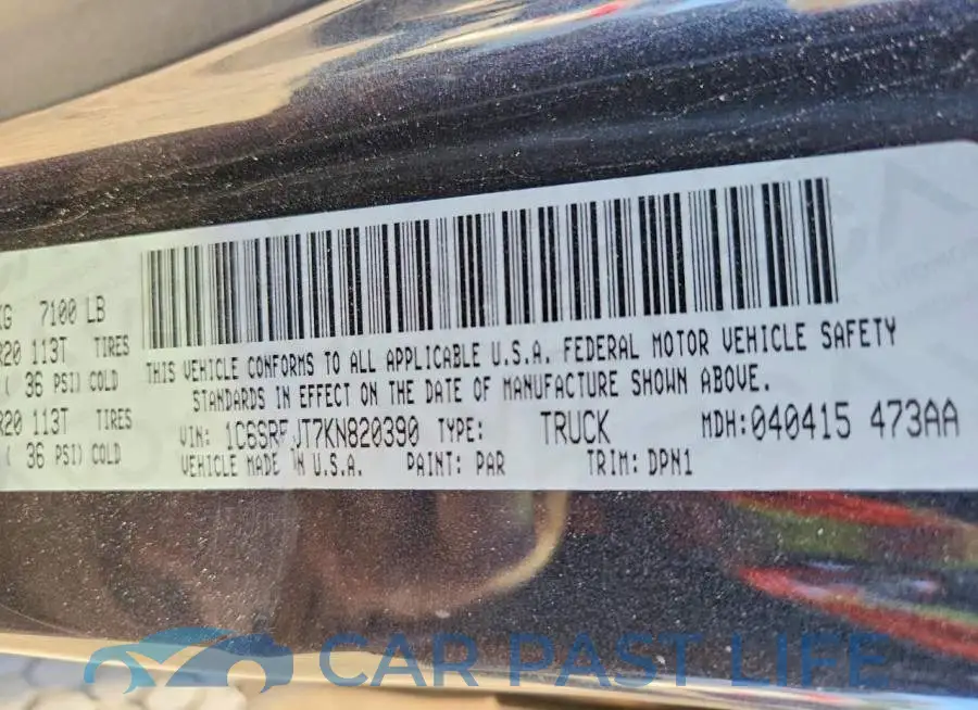 1C6SRFJT7KN820390# 13