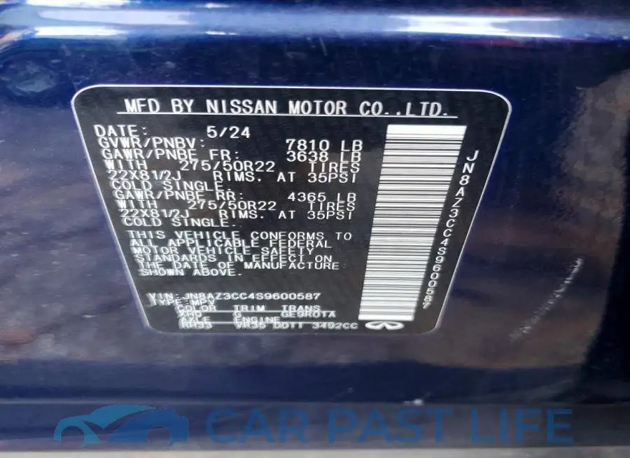 JN8AZ3CC4S9600587# 13