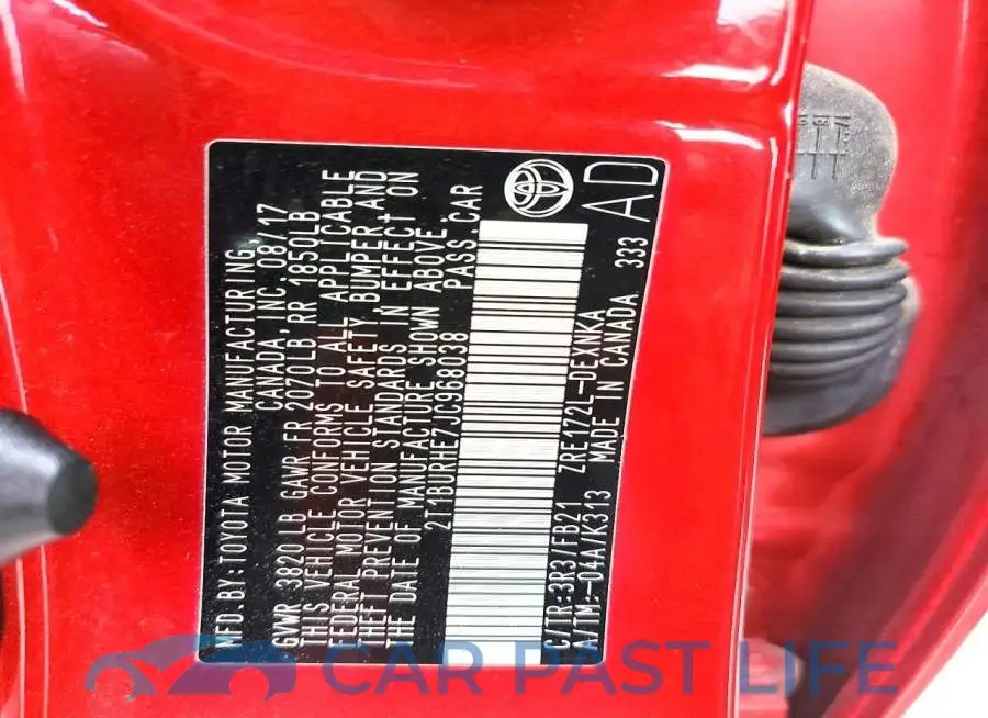 2T1BURHE7JC968038# 12