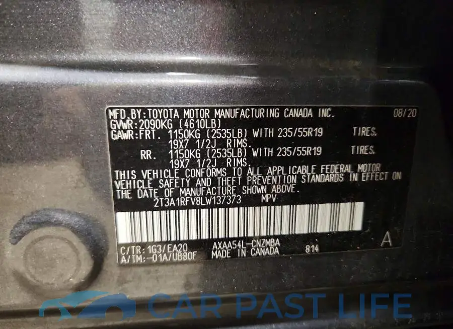 2T3A1RFV8LW137373# 12
