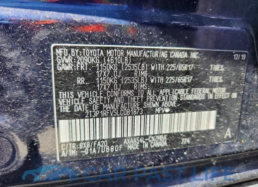2T3P1RFV5LC081873# 13