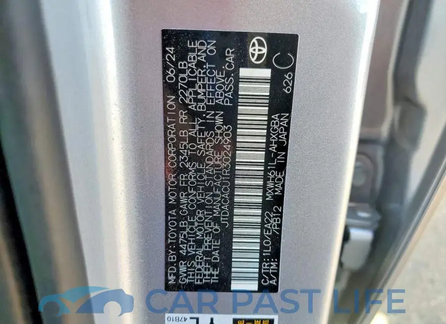 JTDACACU1R3024903# 13