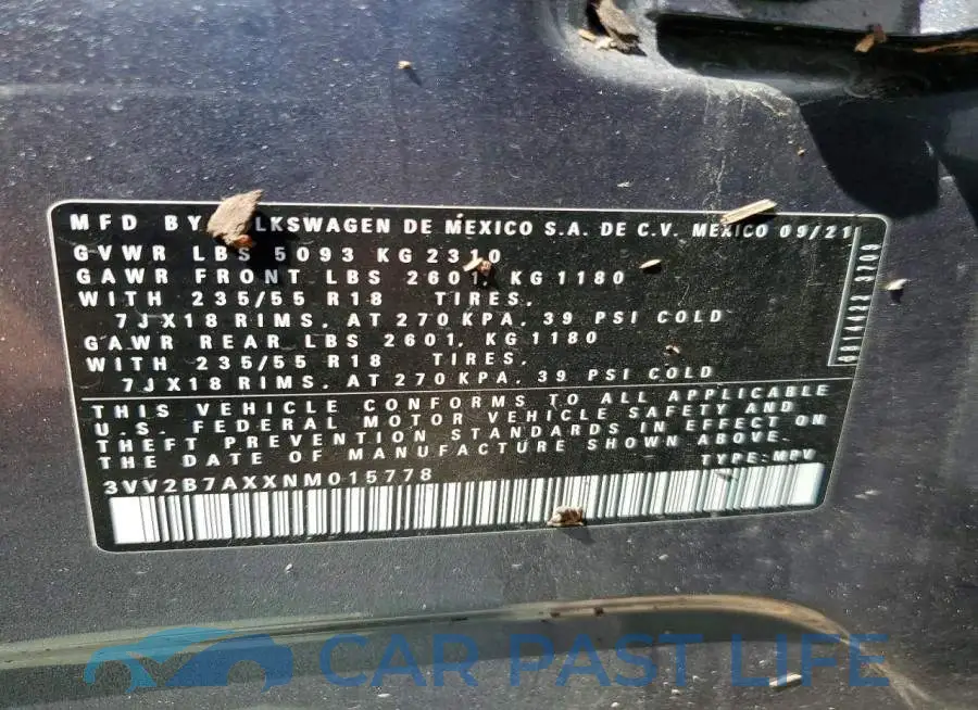 3VV2B7AXXNM015778# 12