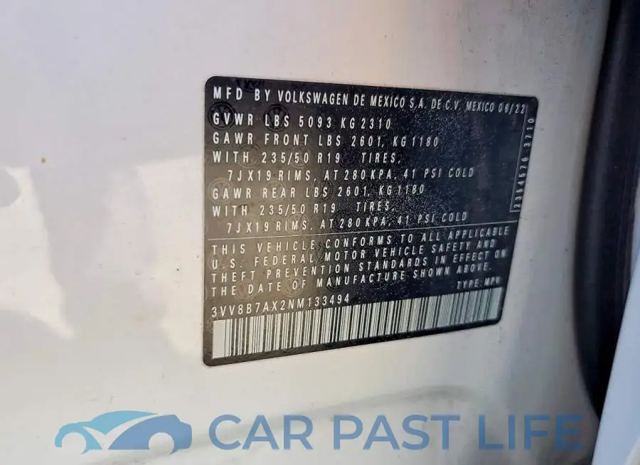 3VV8B7AX2NM133494# 13