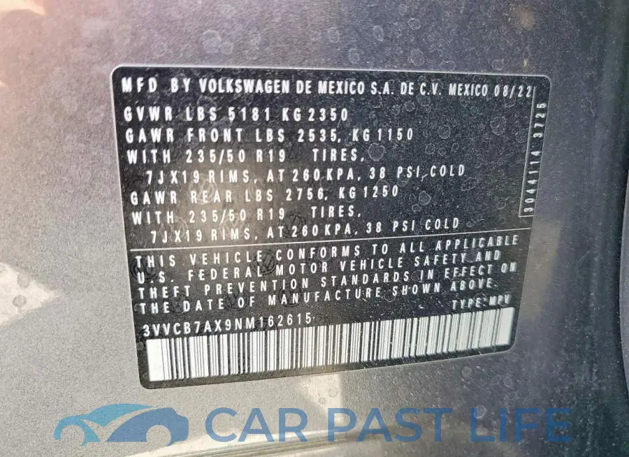 3VVCB7AX9NM162615# 14