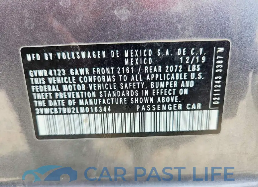 3VWCB7BU2LM016344# 12