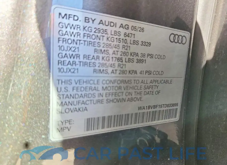 WA1BVBF15TD033895# 14