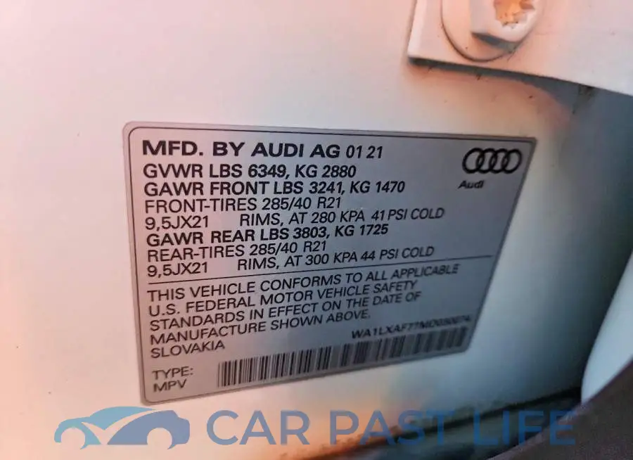 WA1LXAF77MD030074# 12