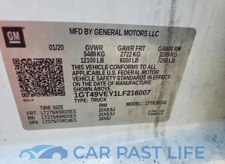 1GT49VEY1LF216007# 12