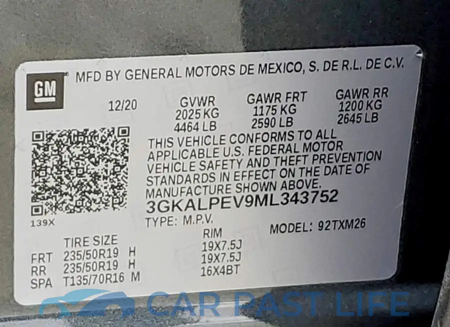 3GKALPEV9ML343752# 13