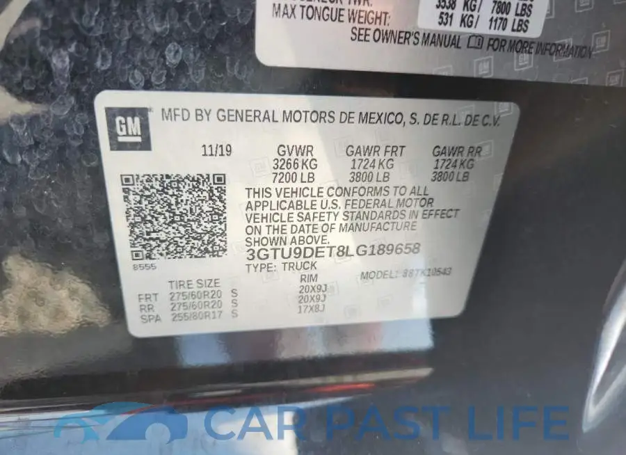 3GTU9DET8LG189658# 13