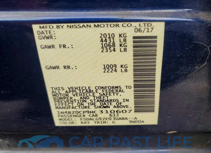 1N4BZ0CP9HC310607# 12