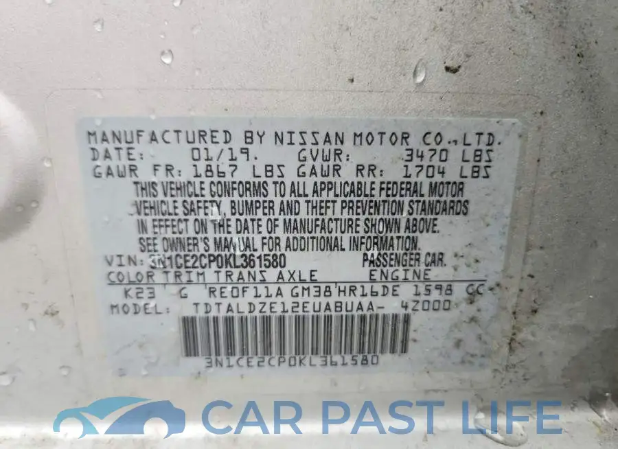 3N1CE2CP0KL361580# 12