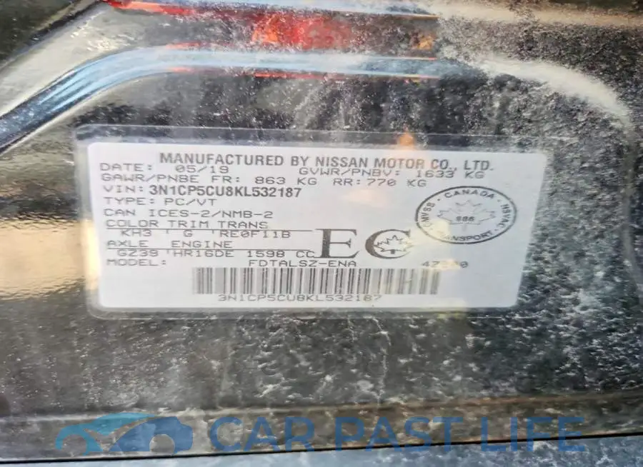 3N1CP5CU8KL532187# 12
