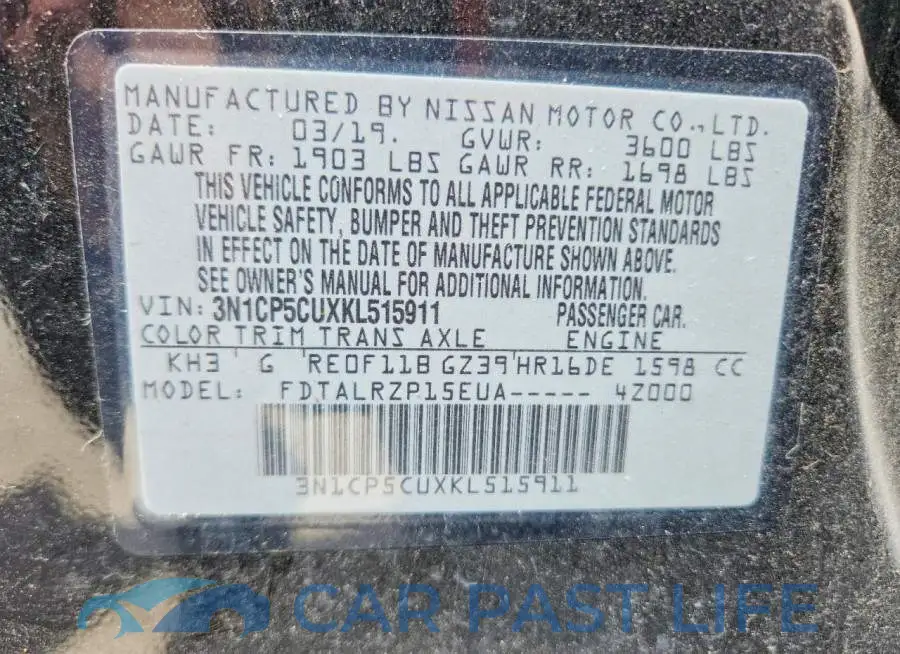 3N1CP5CUXKL515911# 13