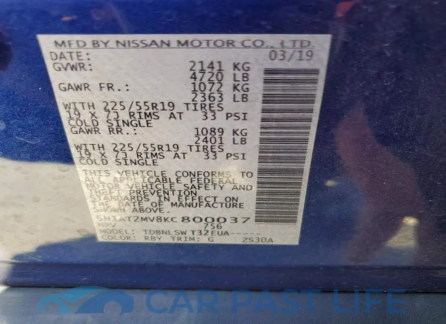 5N1AT2MV8KC800037# 12