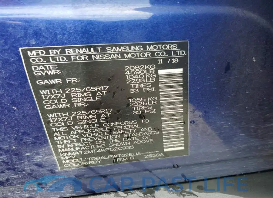 KNMAT2MT4KP520935# 12
