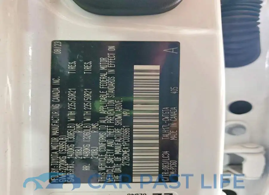 2T2BCMEA1PC009861# 12